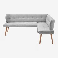 Eckbank Alba links Hellgrau - Eichefarben/Hellgrau, Modern, Holz/Textil (217/87/173cm) - Mömax