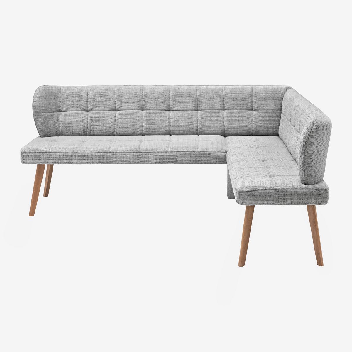 Eckbank Alba links Hellgrau - Eichefarben/Hellgrau, Modern, Holz/Textil (217/87/173cm) - Mömax