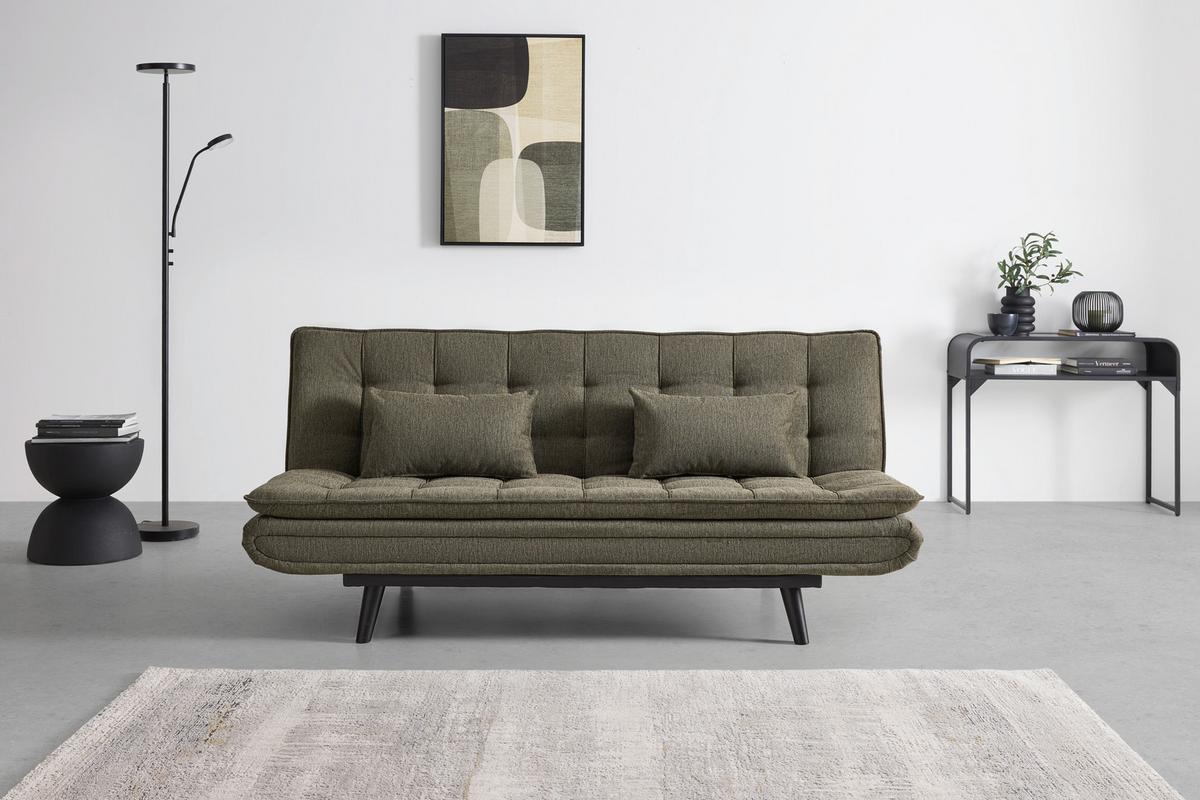 Schlafsofa Sun Grün - Schwarz/Grün, MODERN, Holz/Textil (190/83/93cm) - Mömax
