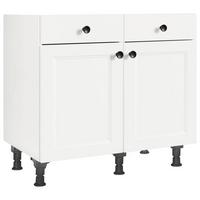 Schubkastenunterschrank Cascada Weiß - Schwarz/Weiß, MODERN, Holzwerkstoff/Metall (90/87/56cm) - Nobilia
