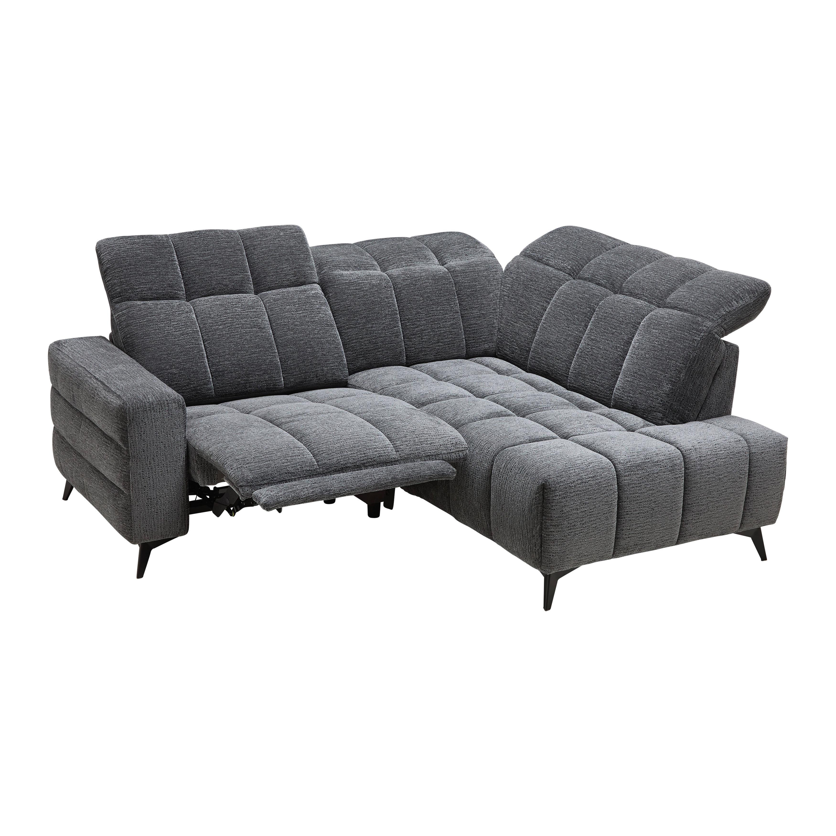 SOFFA PARIS - mörkgrå/svart, Klassisk, metall/trä (215/85/182cm) - Mömax