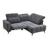 SOFFA PARIS - mörkgrå/svart, Klassisk, metall/trä (215/85/182cm) - Mömax