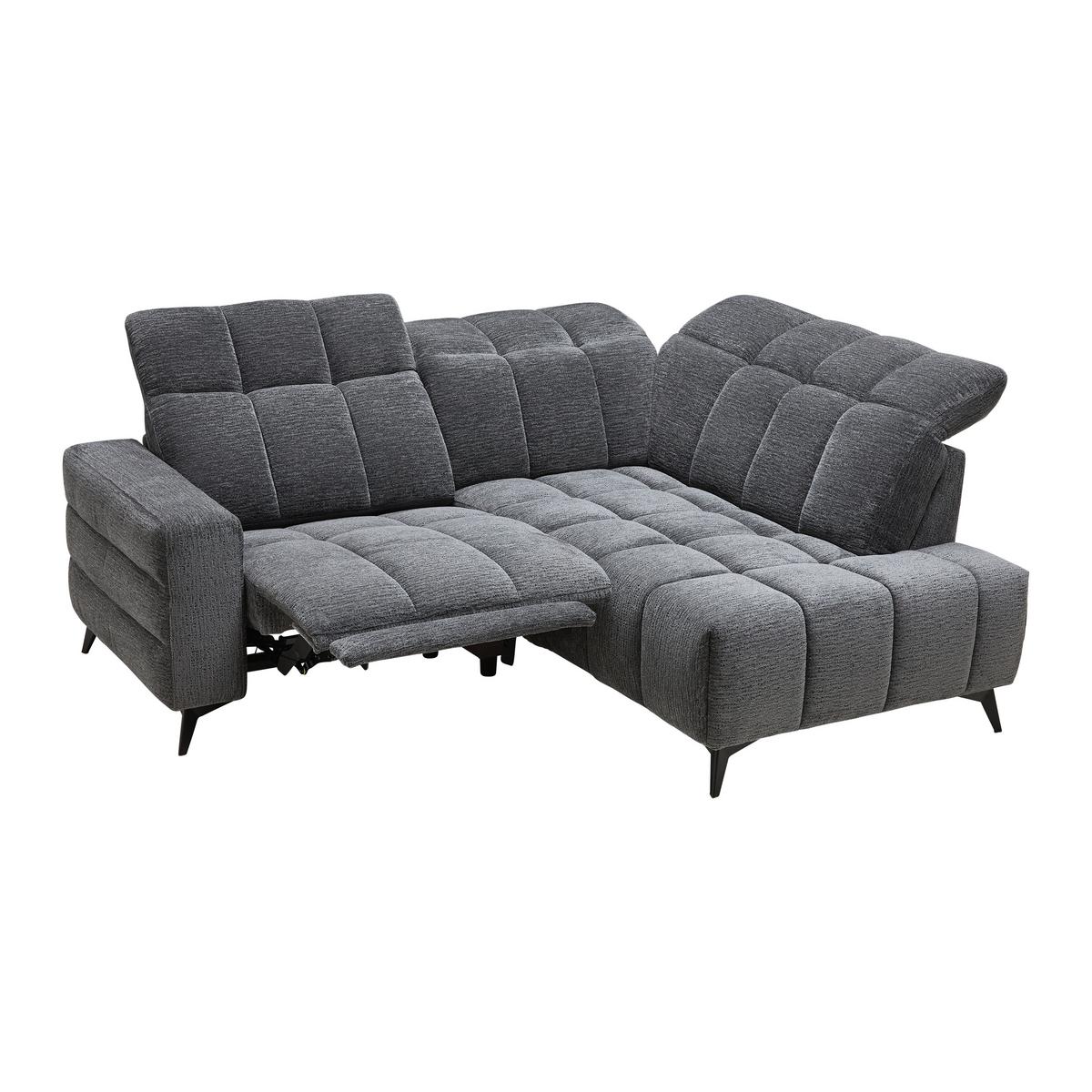 Wohnlandschaft Paris Dunkelgrau - Dunkelgrau/Schwarz, KONVENTIONELL, Holz/Textil (215/85/182cm) - Mömax