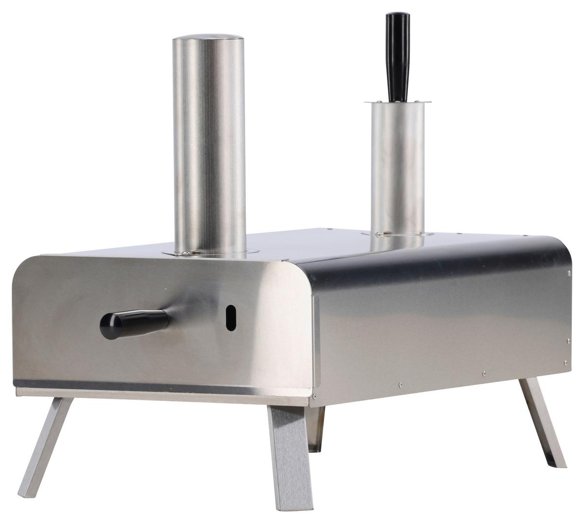 Pizzaofen Digos ca. 85,8x49,9x37 cm Silber - Silberfarben, KONVENTIONELL, Metall (85.8/49.9/37cm) - Gardenson