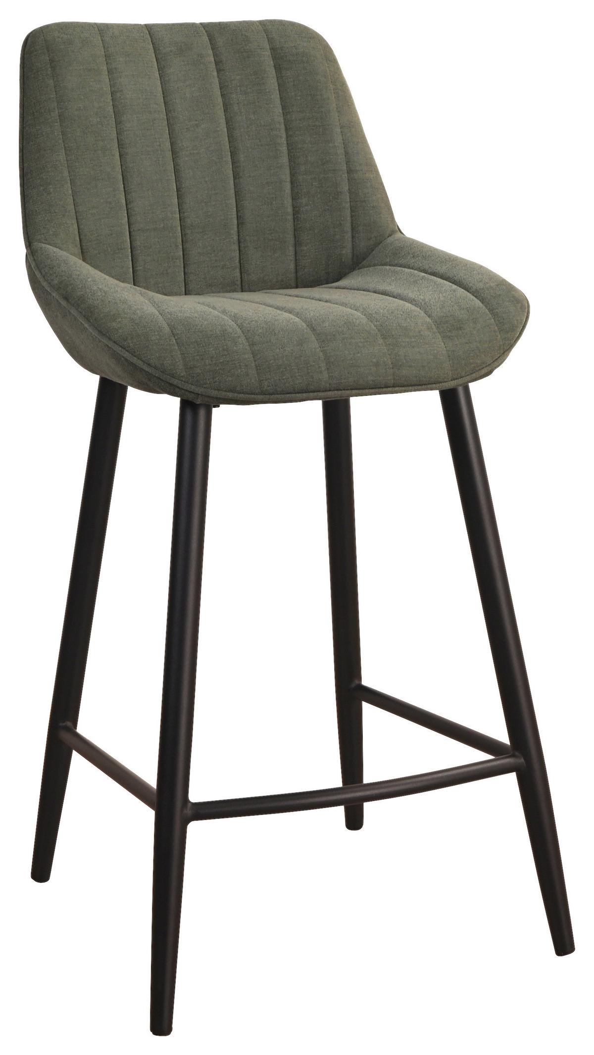 Taburet de bar GAMA - verde închis/negru, Basics, lemn/metal (46,5/94,5/53,5cm) - Mömax