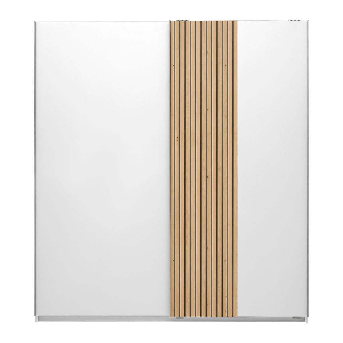 Omara Z Drsnimi Vrati Sila, Bela, 180cm - črna/bela, Konvencionalno, kovina/leseni material (180/198/65cm) - Mömax