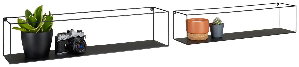 Wandregalset in Schwarz - Schwarz, MODERN, Metall (65/60/15/13/15/13cm) - Mömax