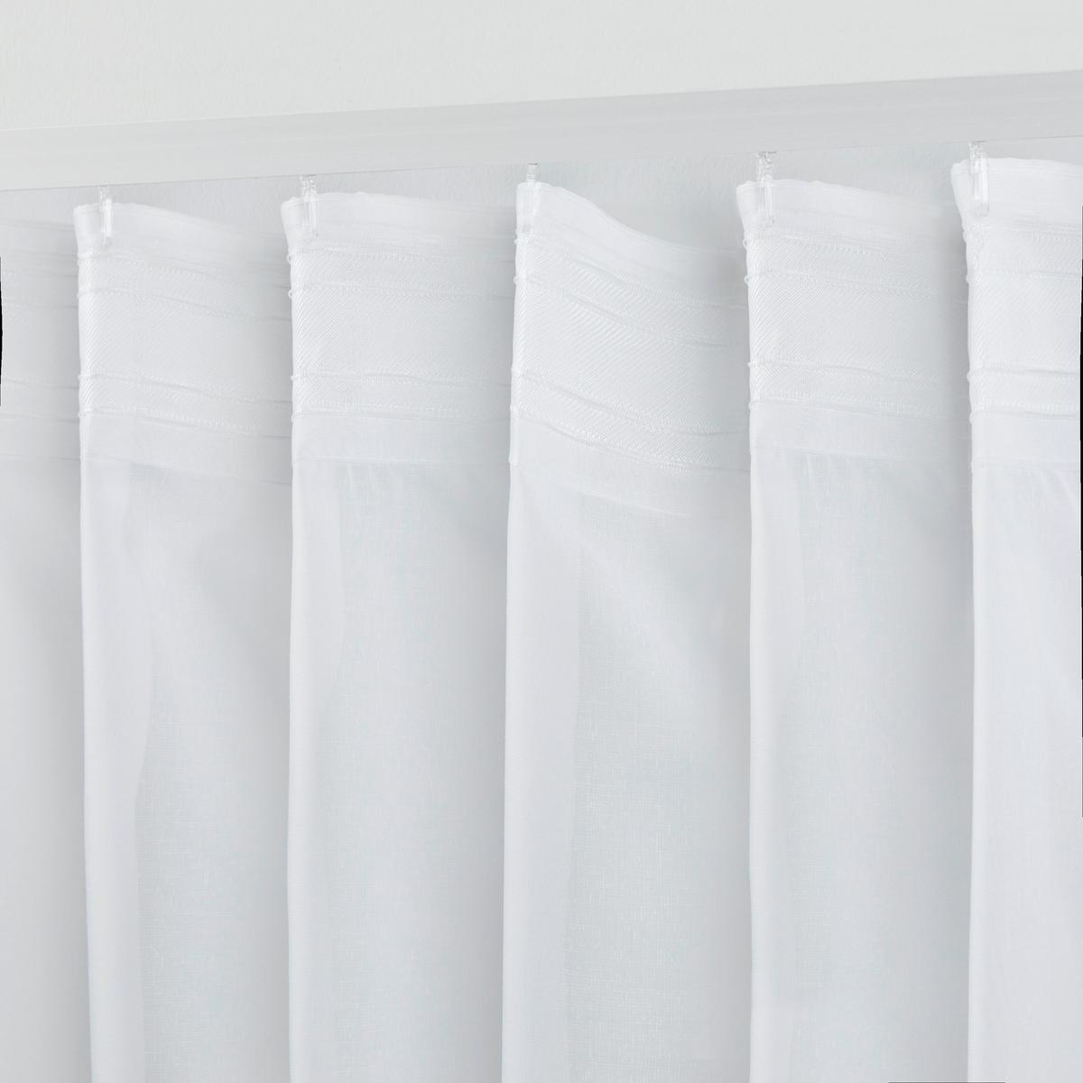 Končana Zavesa Leo Transparent -Akt- - bela, Konvencionalno, tekstil (140/255cm) - Premium Living