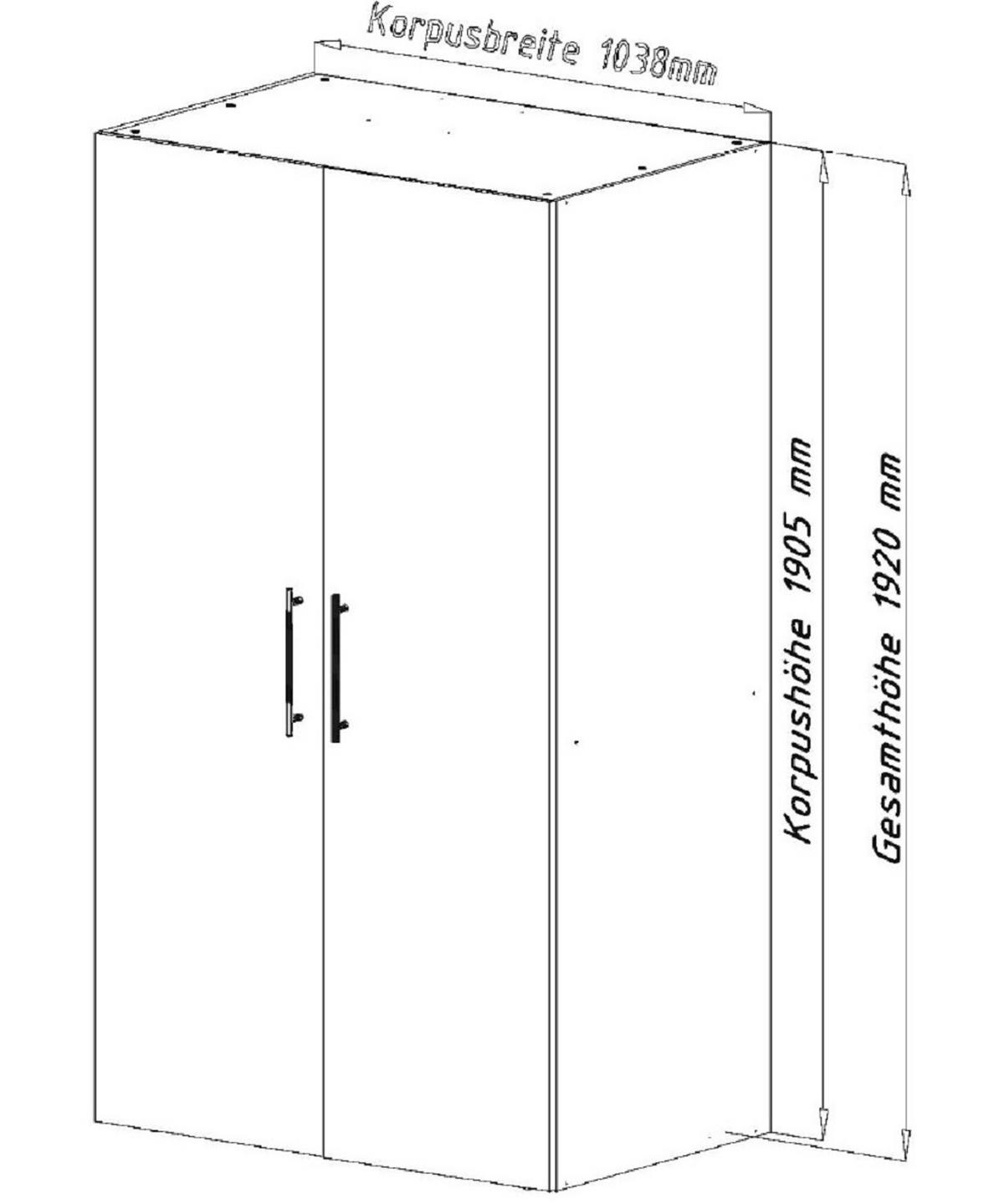 Schrankküche Economy Grau mit Geräte B: ca. 104 cm - Edelstahlfarben/Weiß, MODERN, Holzwerkstoff/Metall (104/193/67cm) - Respekta