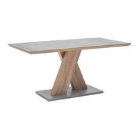 Esstisch Sanna Dunkelgrau MDF ca. 160x90 cm - Dunkelgrau/Eichefarben, MODERN, Glas/Holz (160/90/76cm) - Bessagi Home