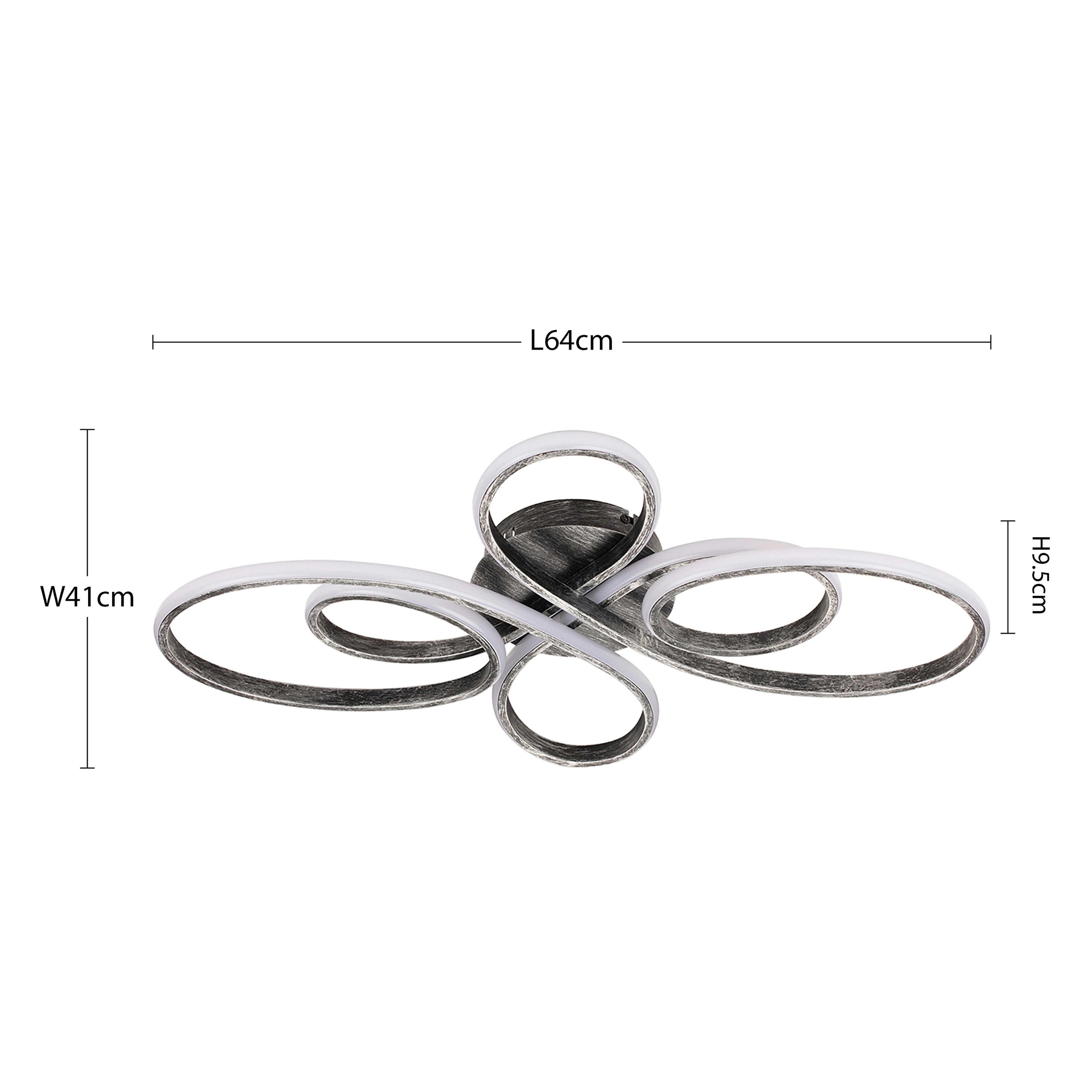 Stropna Led-svetilka Krösus - črna, Moderno, kovina (64/41/9,5cm) - Modern Living