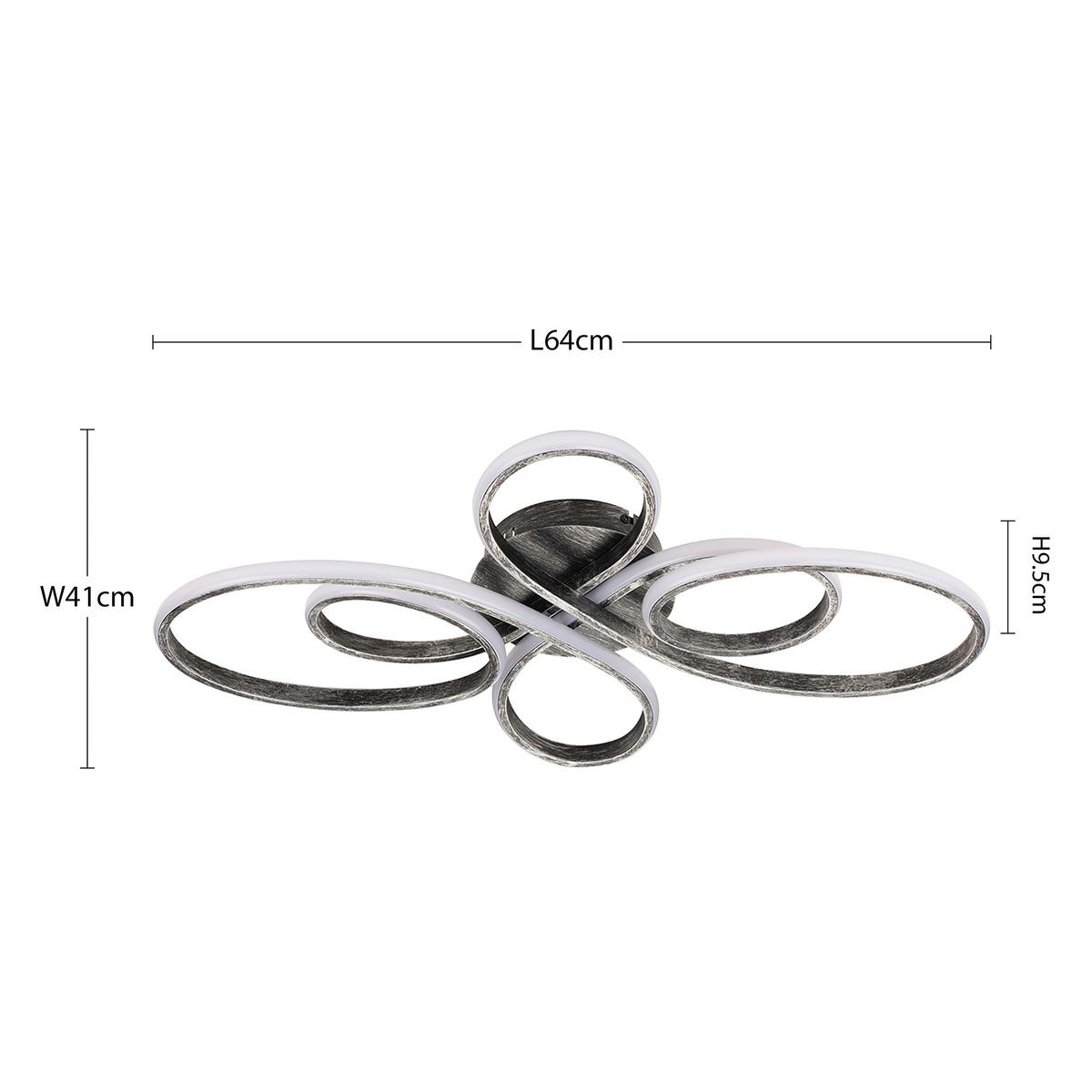 Stropna Led-svetilka Krösus - črna, Moderno, kovina (64/41/9,5cm) - Modern Living