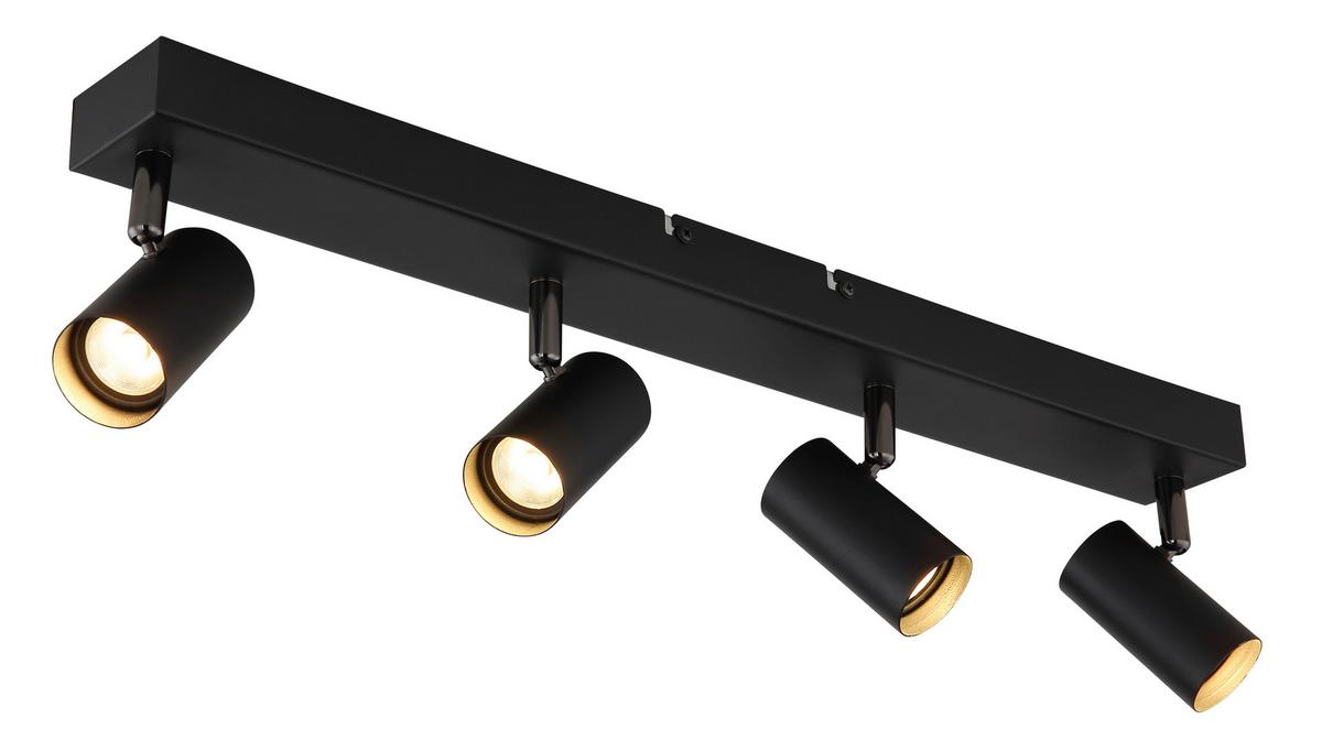 Led Reflektor Este - crni krom/crna, Design, metal (56/6/11cm) - Globo