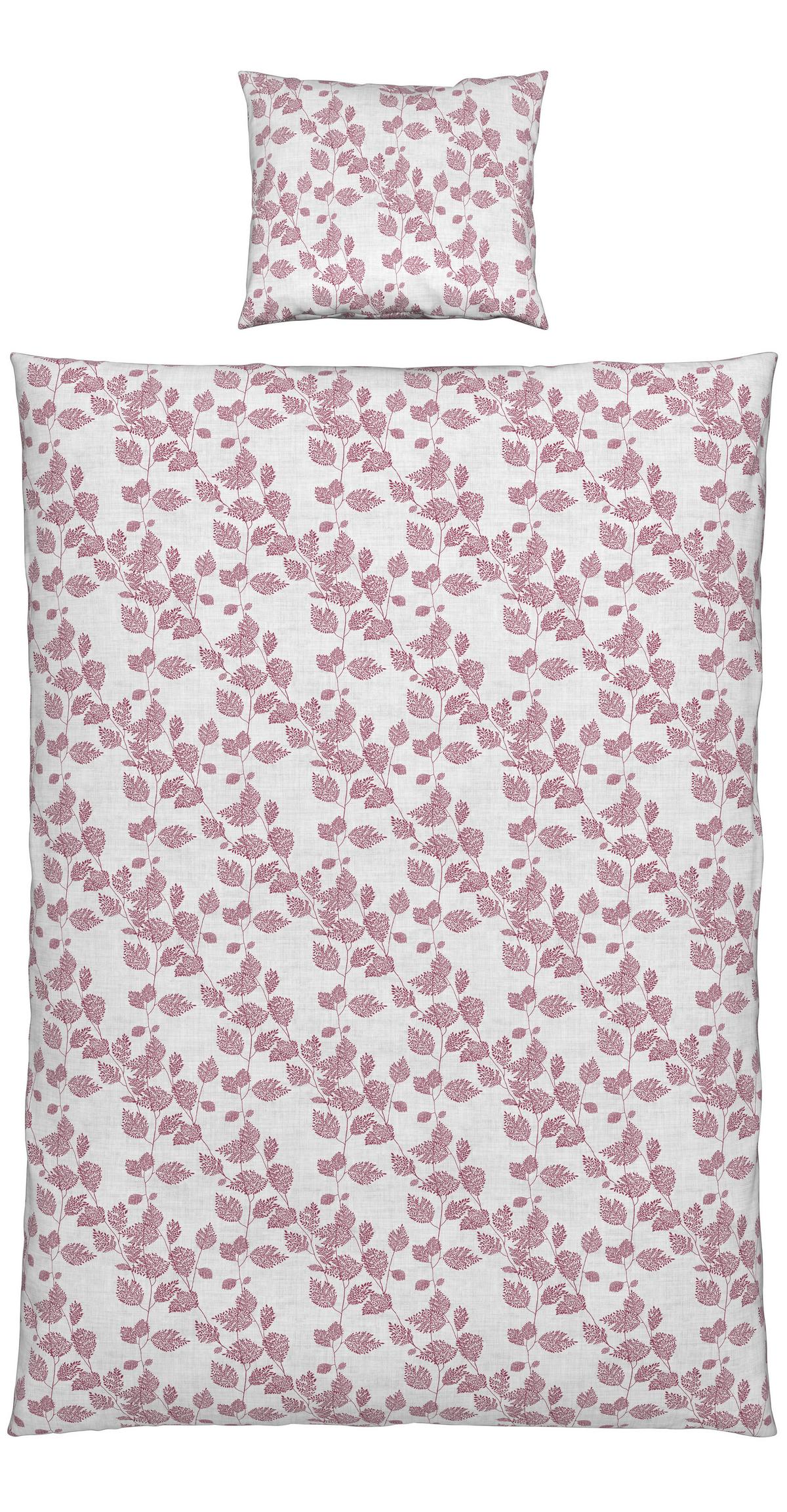 Bettwäsche Mathilda Wende in Weiss/Weinrot ca. 160x210cm - Weiss/Weinrot, Modern, Textil (160/210cm) - Modern Living