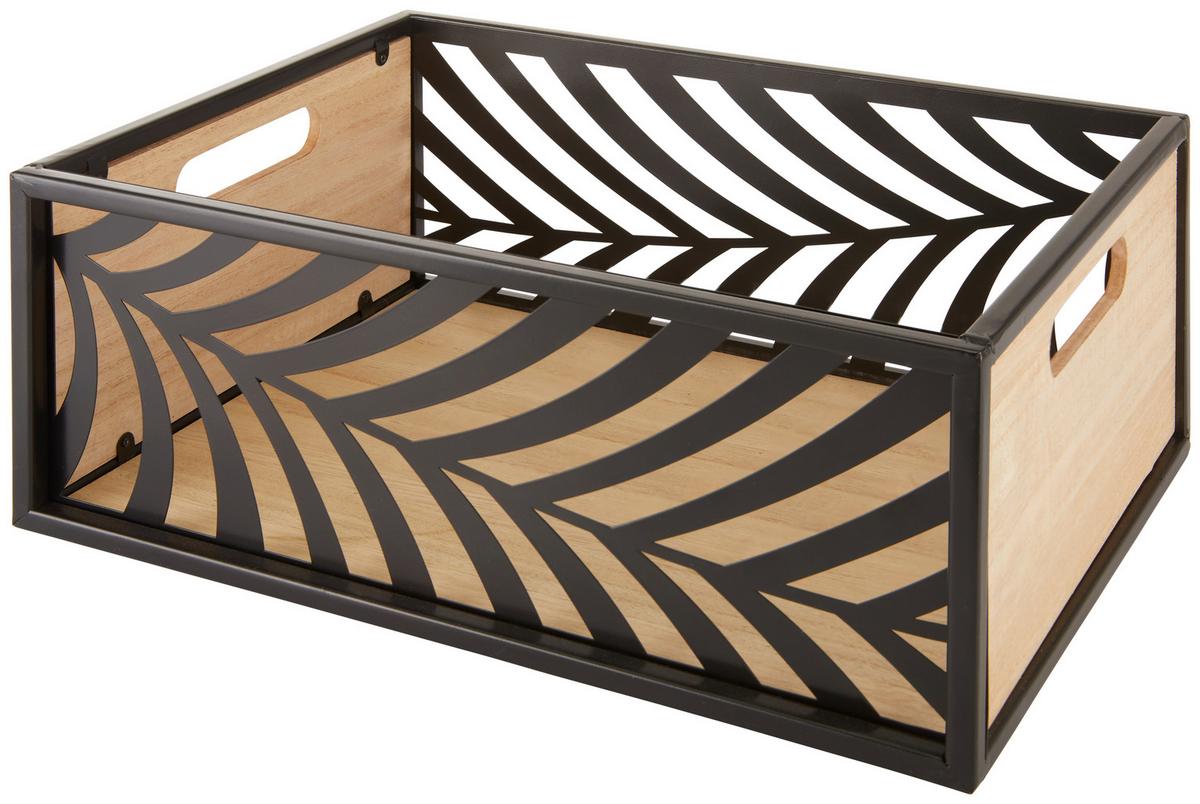 Láda Ricarda-L - barna/fekete, Modern, fa/fém (38/15/27cm) - Modern Living