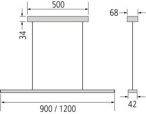 Hängeleuchte 100509 Schwarz max. 18 Watt - Edelstahlfarben/Schwarz, LIFESTYLE, Metall (120cm) - HKT
