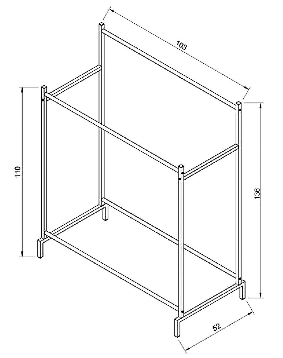 Obešalnik Za Oblačila Labol L, Črna - črna, Design, kovina (103/136/52cm) - MID.YOU