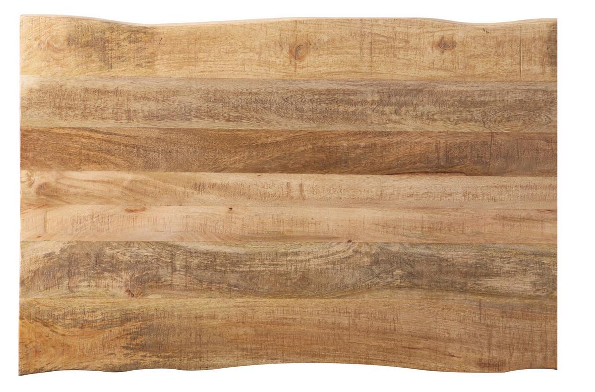 Esstisch Magnus Naturfarben/Schwarz - Schwarz/Naturfarben, Natur, Holz/Metall (120/80/76cm) - Zandiara