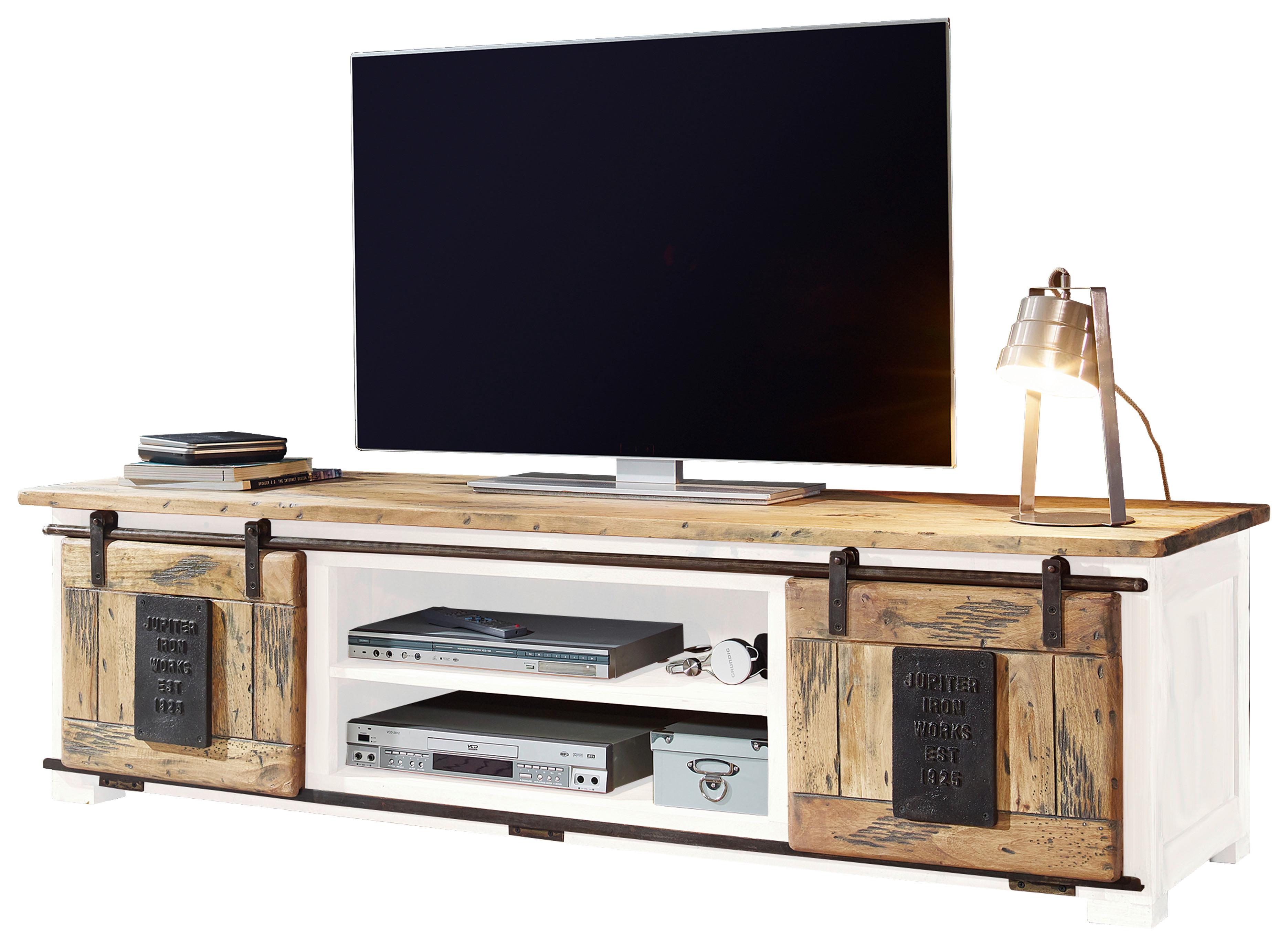 KOMODA NISKA ELVIRA III - biały/czarny, Konventionell, metal/drewno (180/50/55cm) - Livetastic