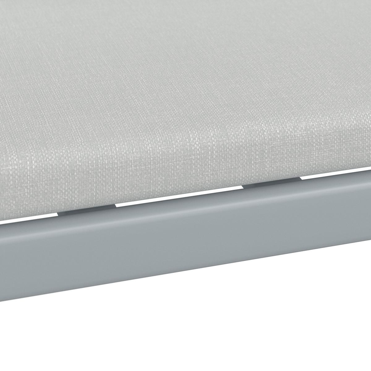 Loungegarnitur Ariella Hellgrau Outdoorstoff/Metall - Hellgrau/Akaziefarben, MODERN, Holz/Textil (160/88/65cm) - Bessagi Garden