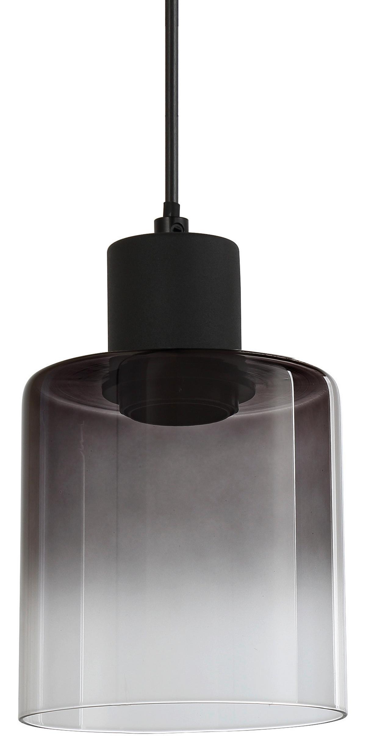 Hängeleuchte Estelle in Schwarz max. 25 Watt - Schwarz, Glas/Kunststoff (64/12/120cm) - Mömax