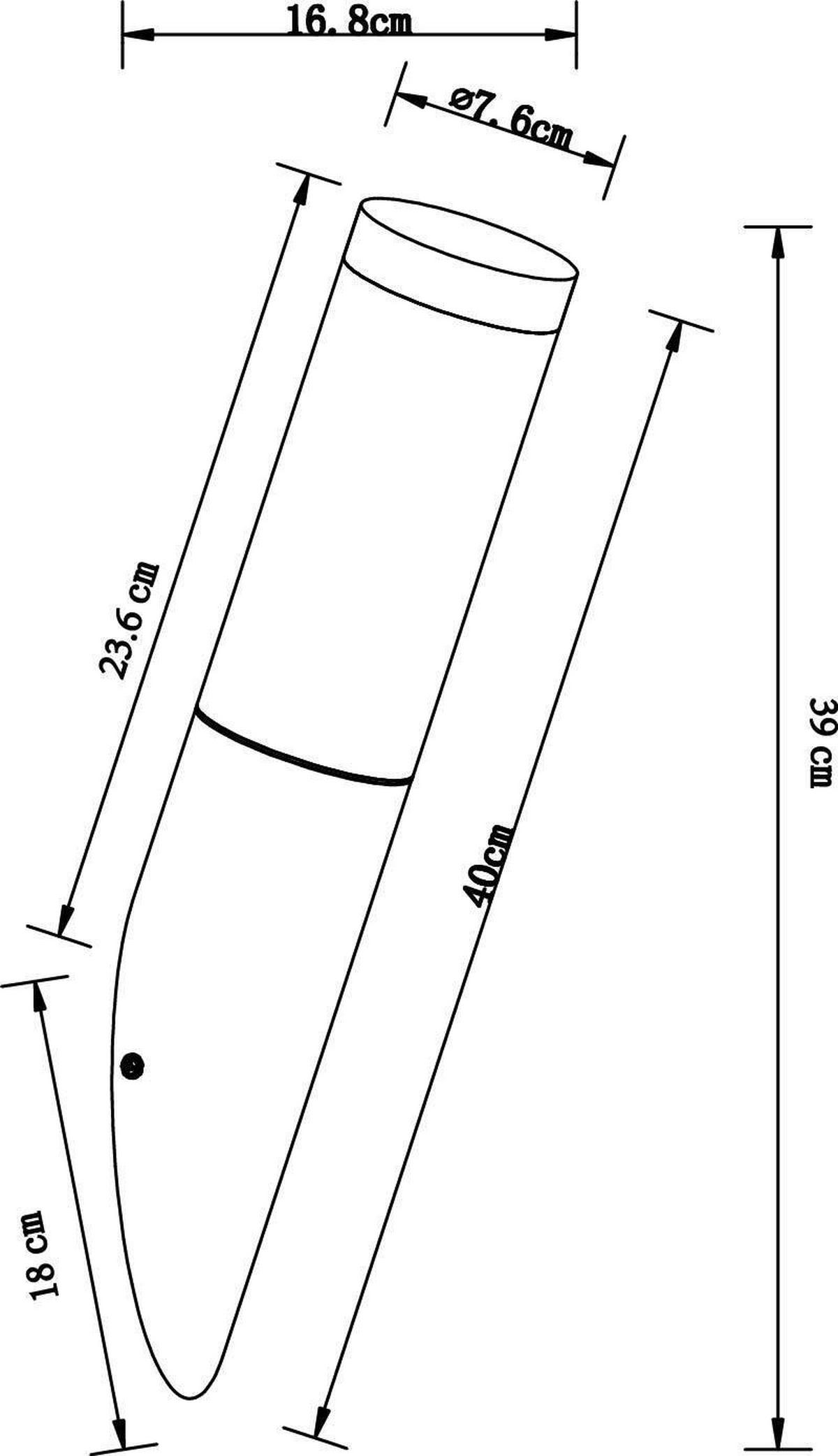 Zunanja Stenska Svetilka Boston - barve nerjavečega jekla/opal, Basics, kovina/umetna masa (7,6/38,7cm) - Globo