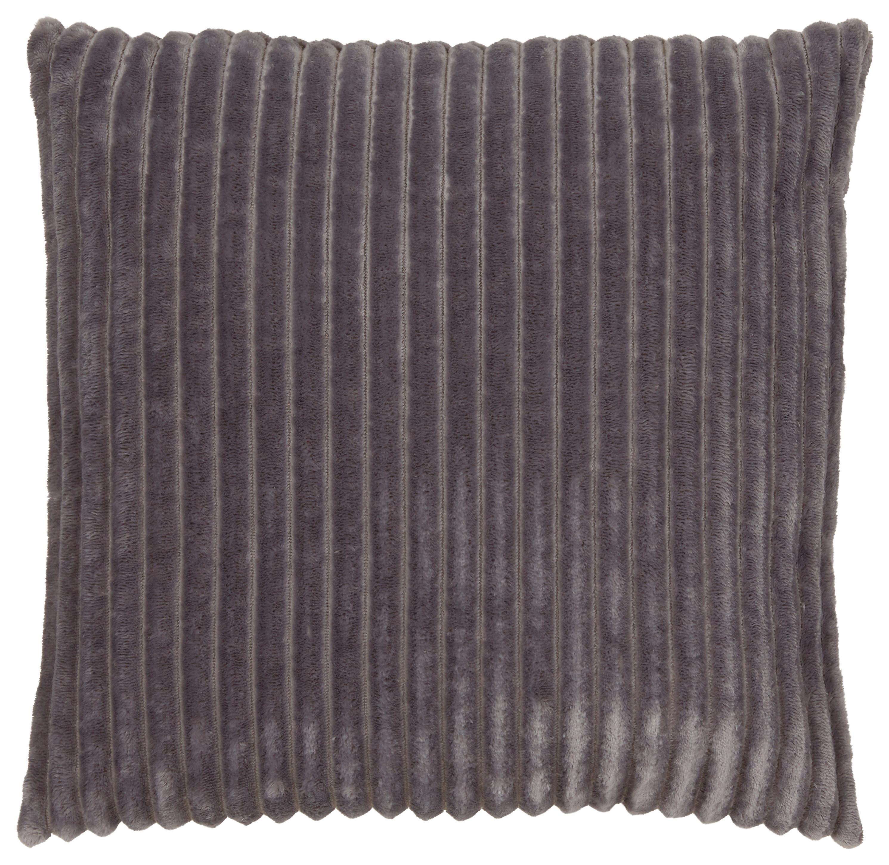 Zierkissen Cordi in Grau ca. 45x45cm - Grau, KONVENTIONELL, Textil (45/45cm) - Modern Living