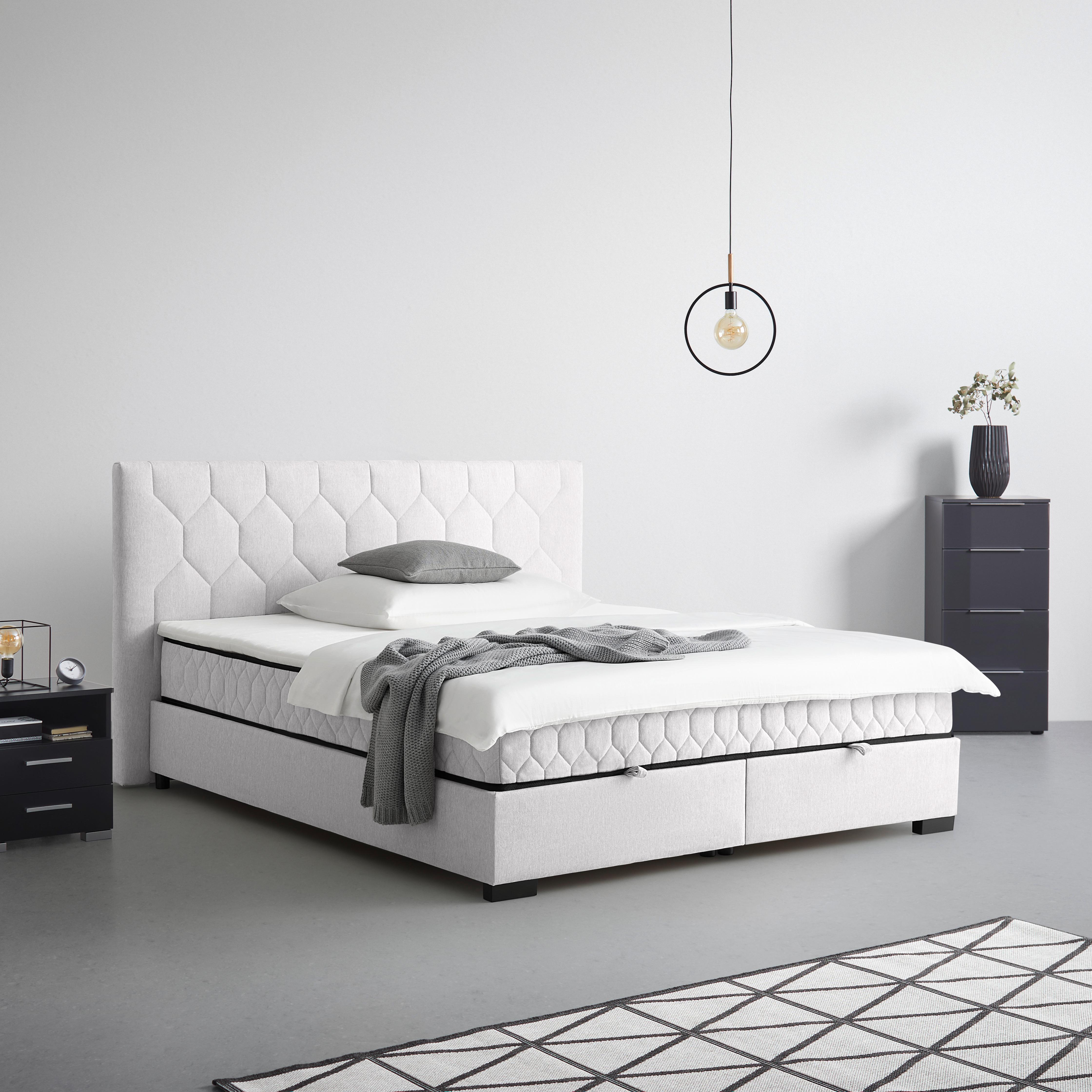 Postelja Z Vzmetnico Maya, Bež, 160x200 - črna/bež, Konvencionalno, umetna masa/tekstil (160/200cm) - Mömax