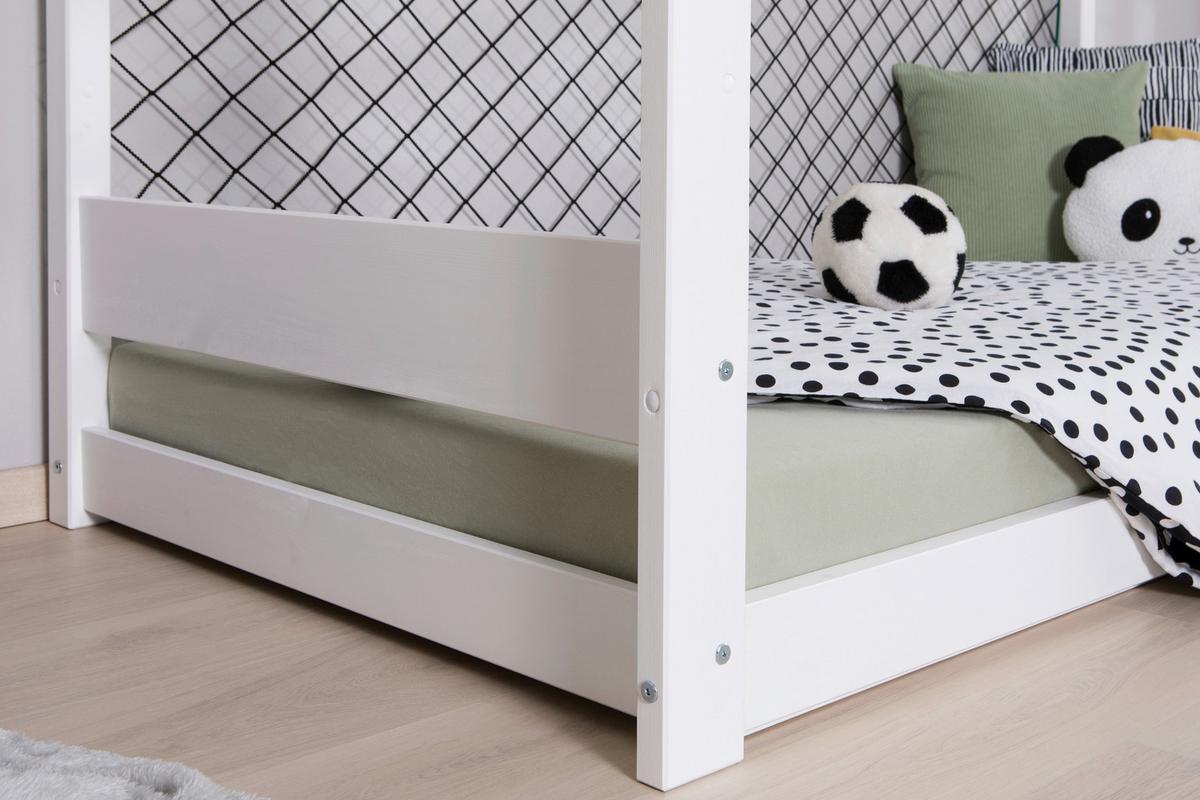 Stauraumbett Holz Fußball ca. 97x213 cm Weiß - Naturfarben/Weiß, MODERN, Holz (90/200cm) - MID.YOU