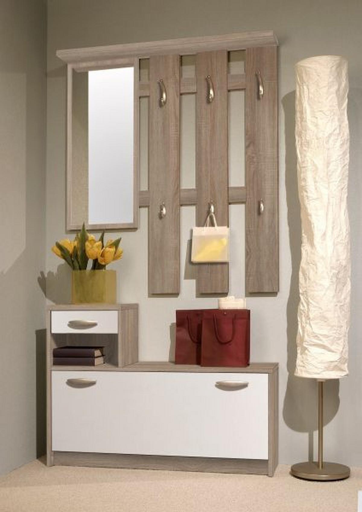 PRZEDPOKÓJ VERA -PV- - kolor dębowy/biały, Design, materiał drewnopochodny (100/190/26cm) - Carryhome