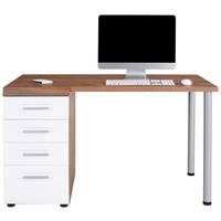 Pisalna Miza Avensis New, Barva Hrasta, Bela - barve hrasta/bela, Konvencionalno, umetna masa/leseni material (130/72cm) - Mömax