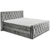 Boxspringbett Cashfield 8 ca. 180x200 cm Grau - Grau, MODERN, Holzwerkstoff/Kunststoff (180/200cm) - MID.YOU
