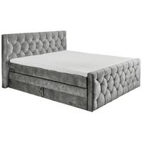 Boxspringbett Cashfield 8 ca. 180x200 cm Grau - Grau, MODERN, Holzwerkstoff/Kunststoff (180/200cm) - MID.YOU