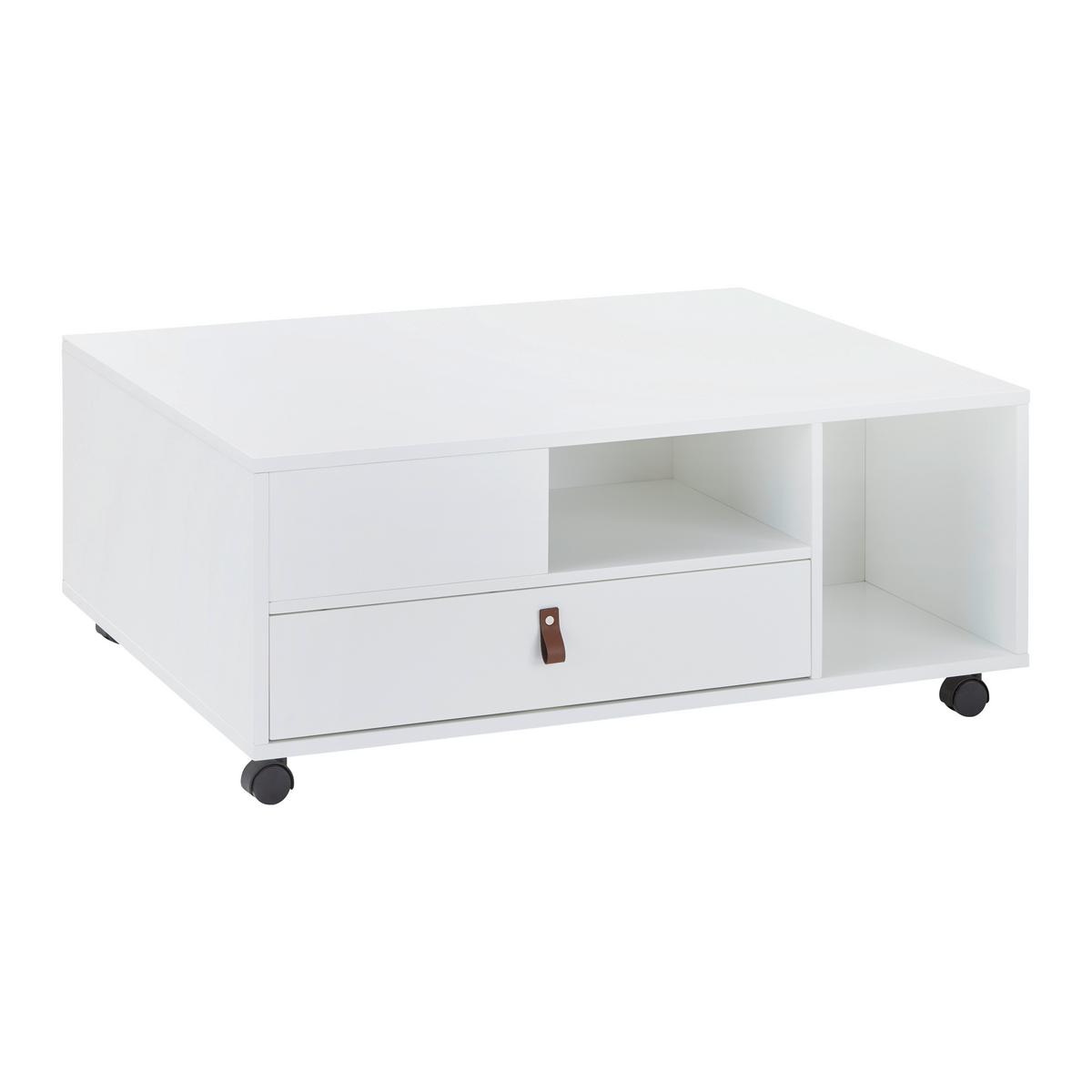 Couchtisch Mick Weiß MDF - Braun/Weiß, MODERN, Holzwerkstoff/Kunststoff (74/88/35cm) - Bessagi Home