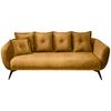 3-Sitzer-Sofa Baggio Gelb Velours - Gelb/Schwarz, MODERN, Holz/Textil (236/94/103cm) - Livetastic