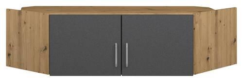 Aufsatzschrank Aalen Grau/Eiche Artisan - Alufarben/Eiche Artisan, Holzwerkstoff/Kunststoff (117/39/104cm) - Mömax