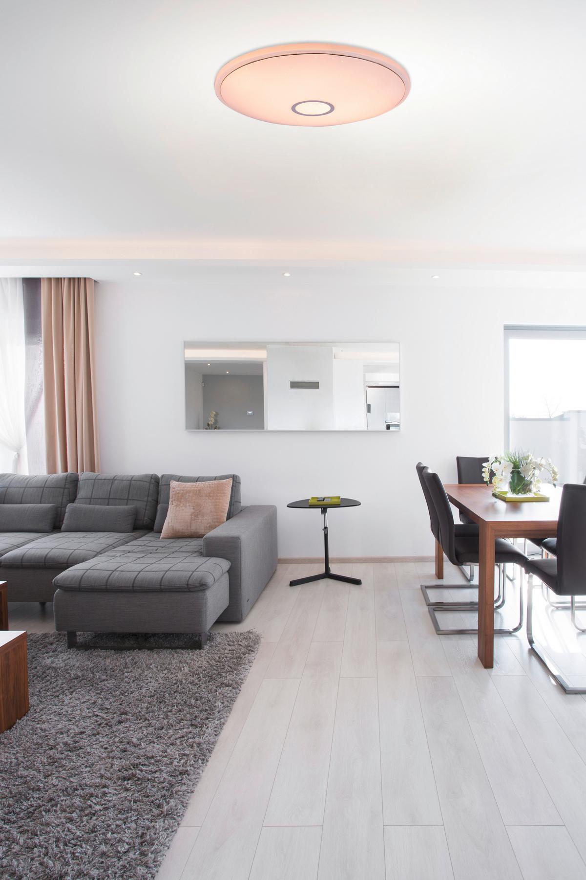 LED-Deckenleuchte Connor in Opal/Weiß max. 30 Watt - Opal/Weiß, Basics, Kunststoff/Metall (68/10cm) - Globo