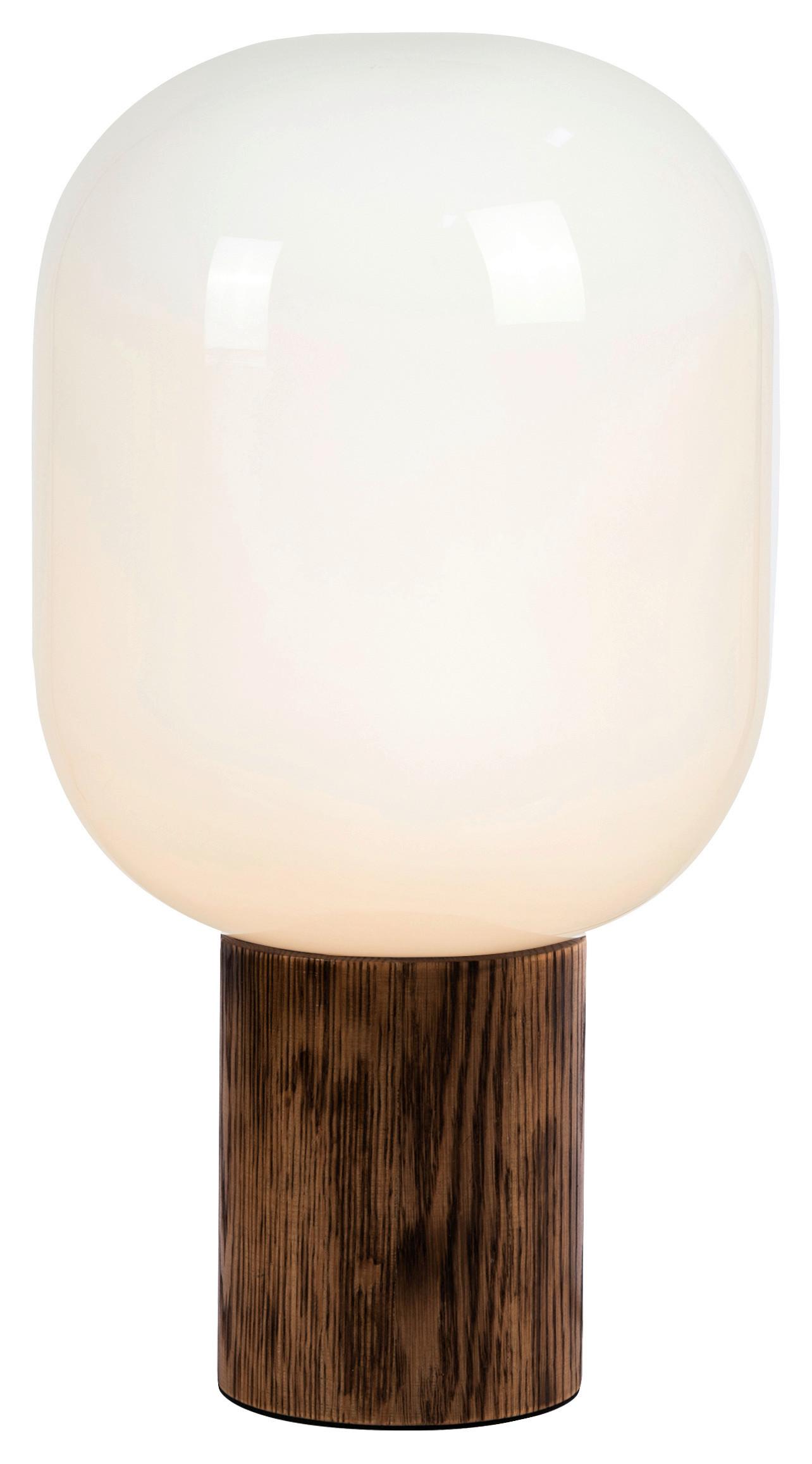 Tischleuchte Skene Table Weiß/Brau max. 40 Watt - Weiß/Braun, Basics, Glas (24,5/24,5/44cm) - Markslöjd
