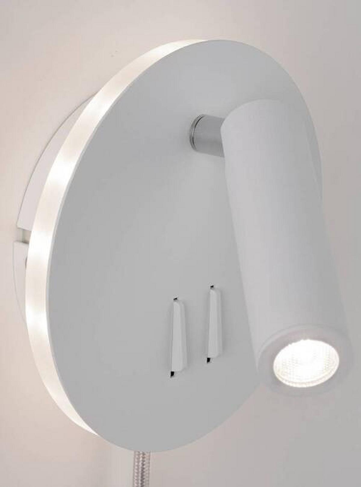 LED-Wandleuchte Tabari in Weiß/Chromfarben max. 1,4 W - Chromfarben/Weiß, Basics, Metall (14cm) - Paulmann