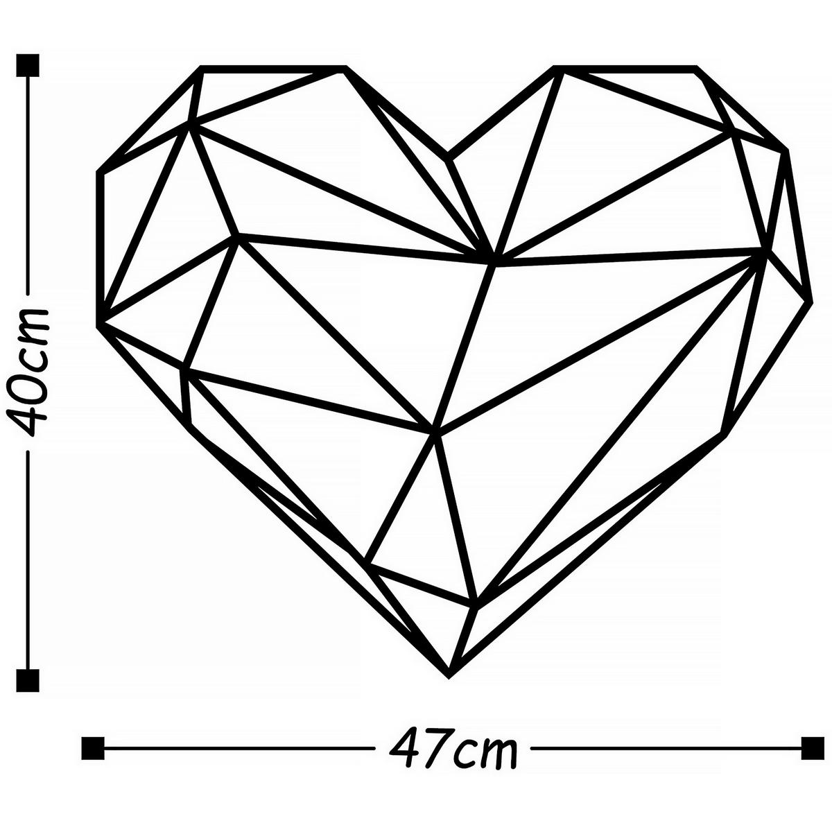OBRAZ METALOWY HEART - czarny, Basics, metal (47/40cm)