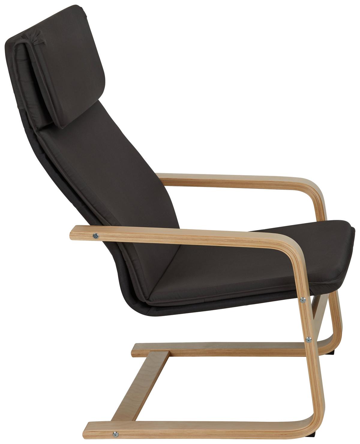 Schwingstuhl aus Birke massiv - Naturfarben/Grau, Modern, Holz/Textil (67/98/78cm) - Based