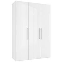 Drehtürenschrank Glossy in Weiß ca. 147x219x60cm - Chromfarben/Weiß, MODERN, Holzwerkstoff/Metall (147/219/60cm) - Mömax