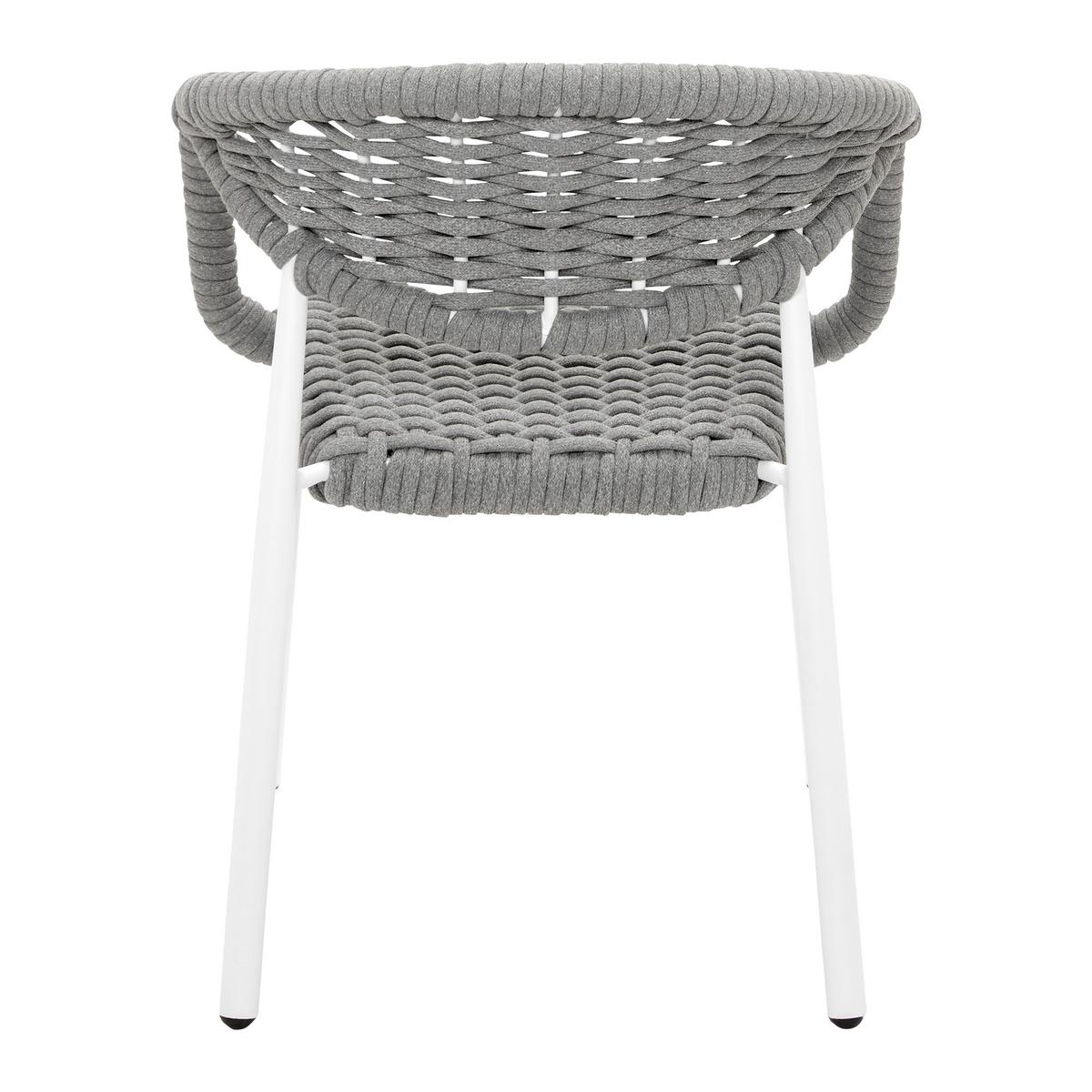 KRZESŁO OGRODOWE ANTONIA - biały/szary, Modern, metal/tkanina (58/76/59cm) - Bessagi Garden