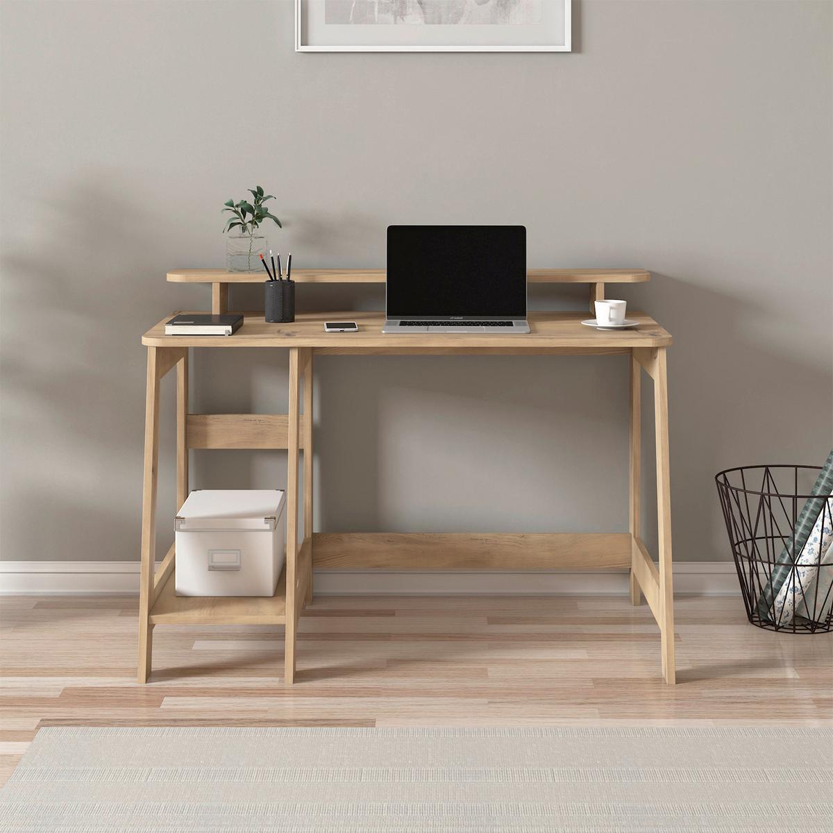 SCHREIBTISCH COUNTRY SCHREIBTISCH - Nussbaumfarben, Design, Holzwerkstoff (120/60/73cm) - Livetastic