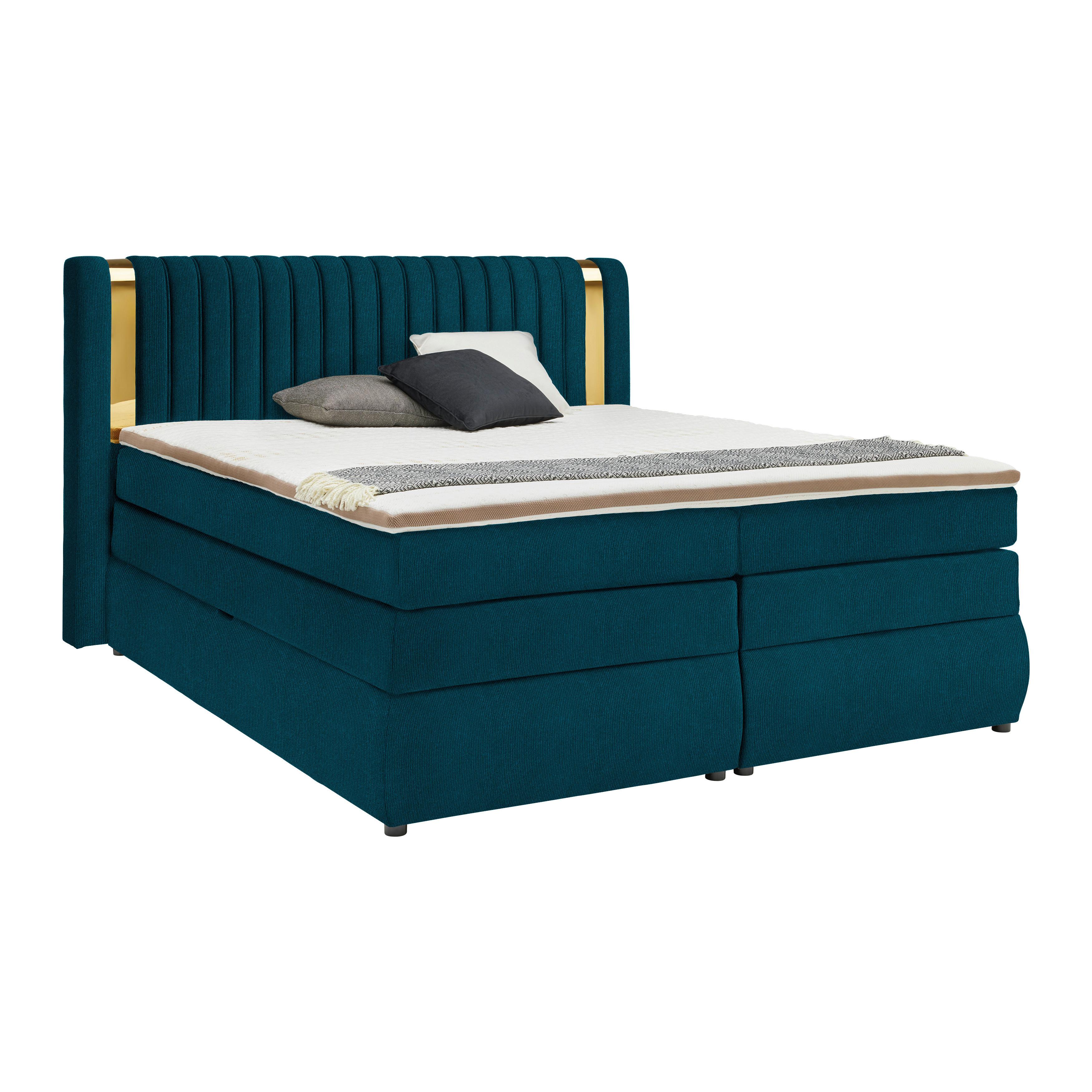 PAT BOXSPRING MINOLA GOLD EXKLUZIV - petrol, Konventionell, textil (180/200cm) - Premium Living