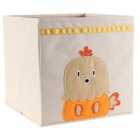 Faltbox Peter ca. 34l - Gelb/Creme, Karton/Textil (33/32/33cm) - Modern Living