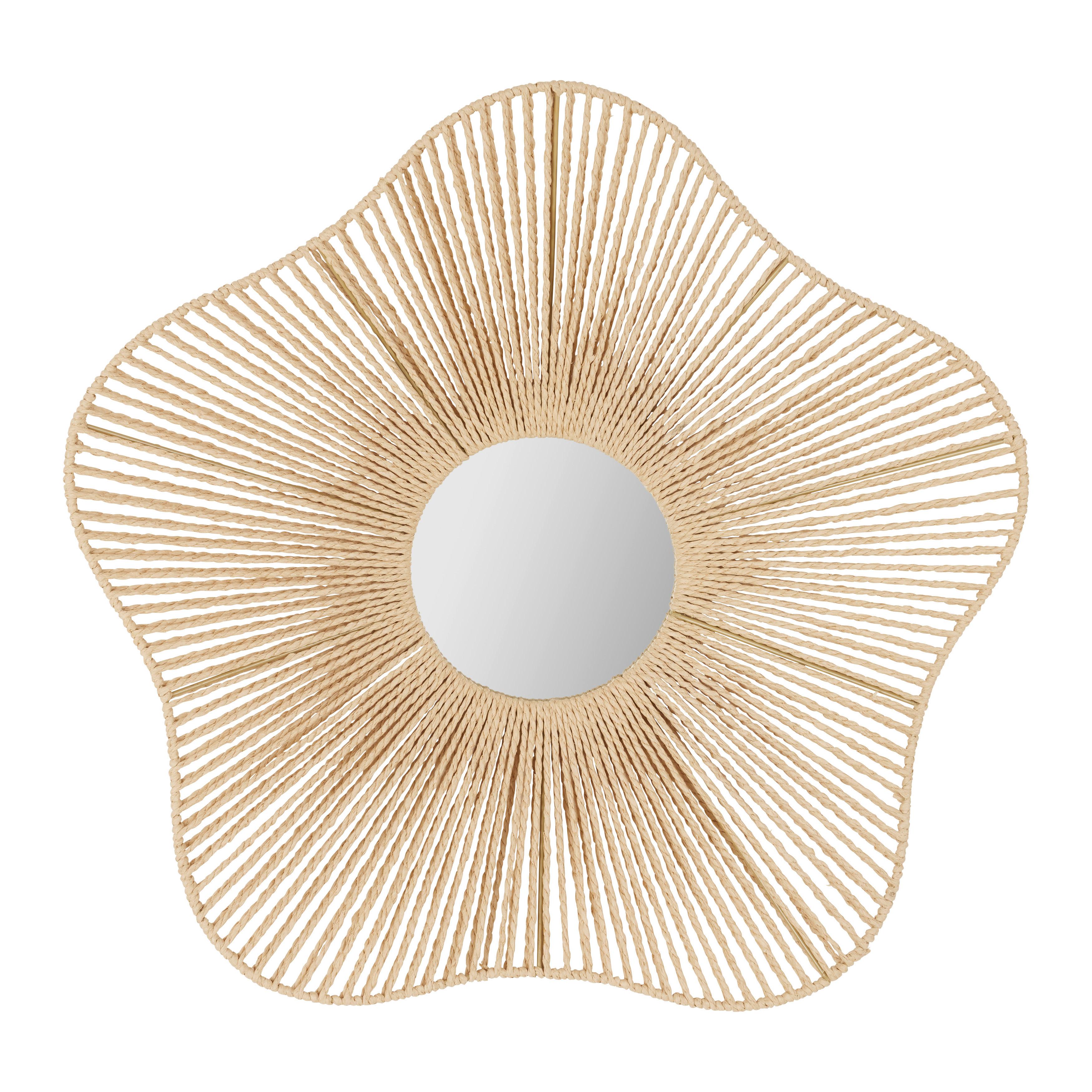Wandspiegel Ibiza Naturfarben - Braun, ROMANTIK / LANDHAUS, Glas/Papier (66/66/12cm) - Premium Living