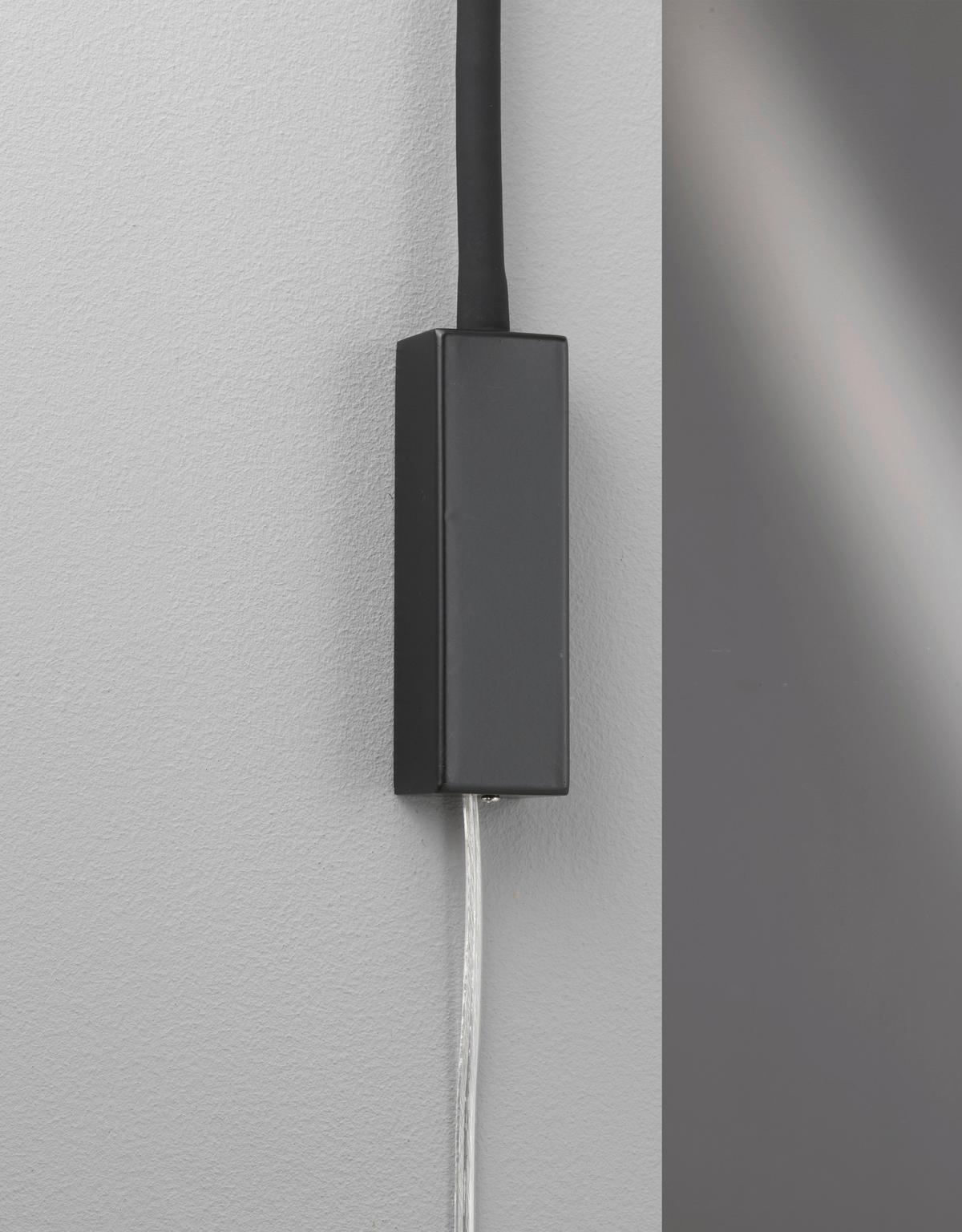 Wandleuchte Sten Schwarz max. 5 Watt - Schwarz, Basics, Metall (35/4/61cm) - Fischer & Honsel