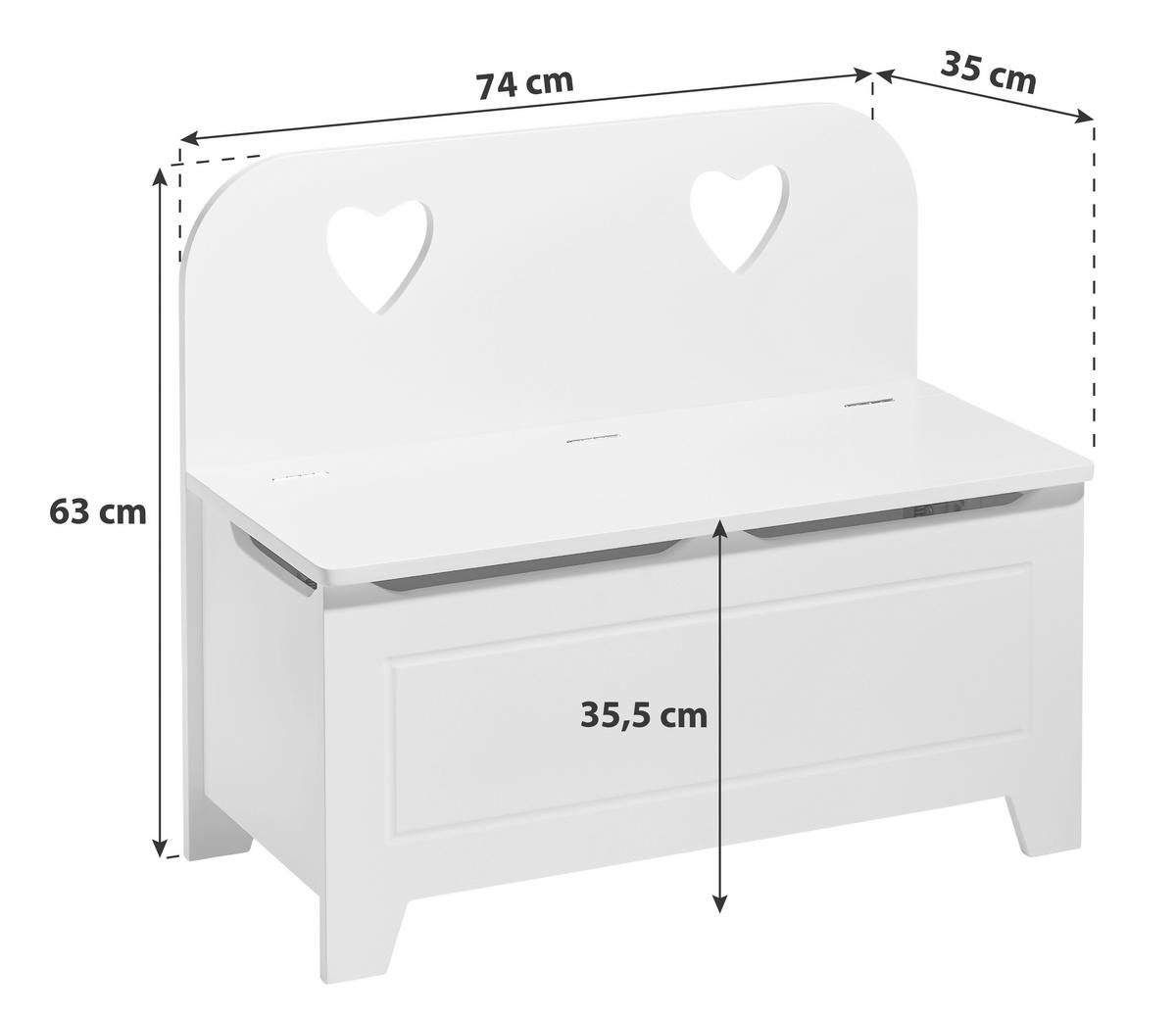 ŁAWKA DLA DZIECI LEE - biały, Lifestyle, materiał drewnopochodny (74/63/35cm) - MID.YOU
