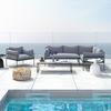 Outdoorlounge Anny Grau Metall/Outdoorstoff/Glas - Anthrazit/Grau, MODERN, Glas/Textil (218/69/76cm) - Bessagi Garden